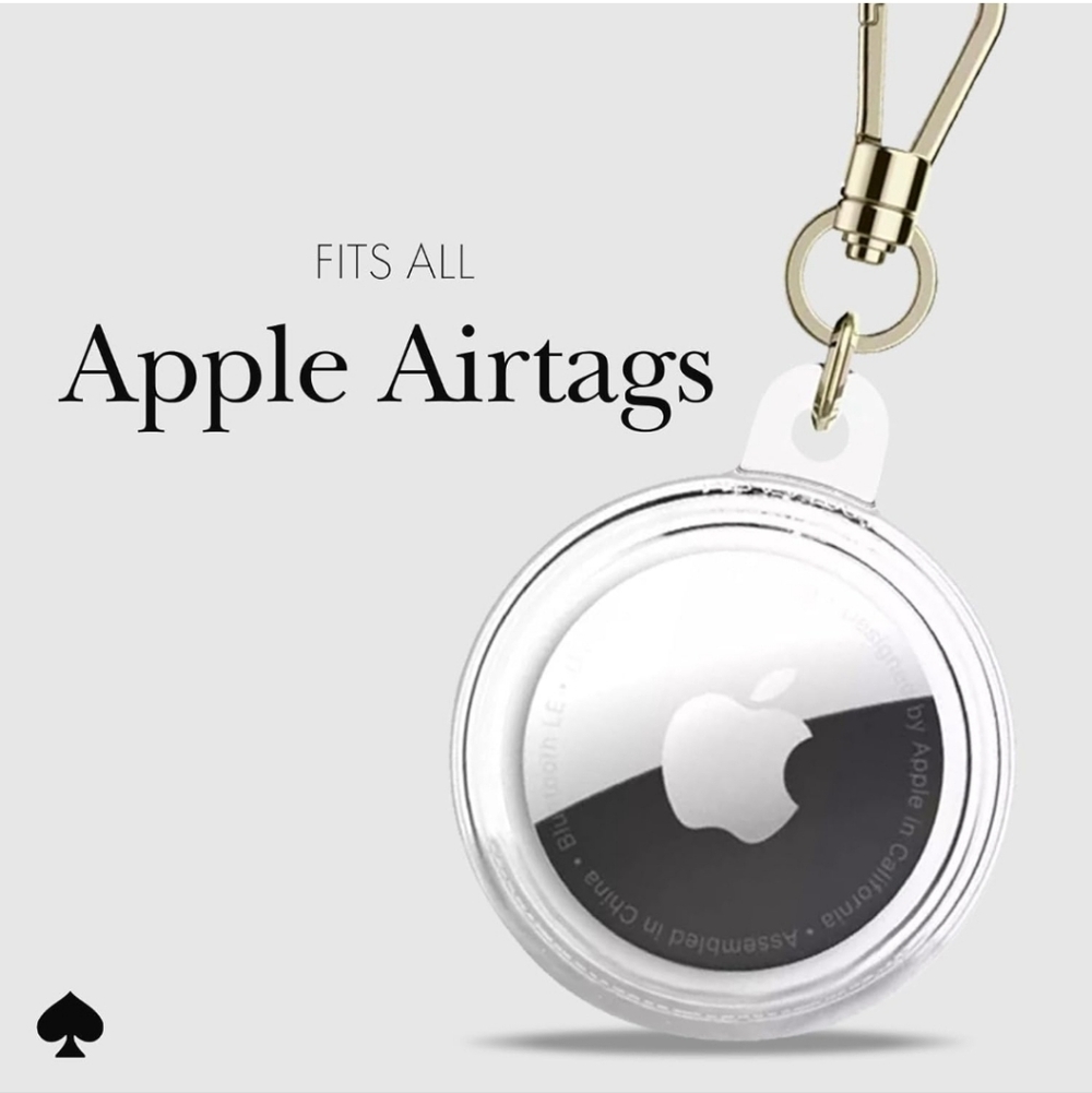 Kate Spade New York AirTag Holder with Gold Ring Clip - City Leopard - Picture 3 of 8